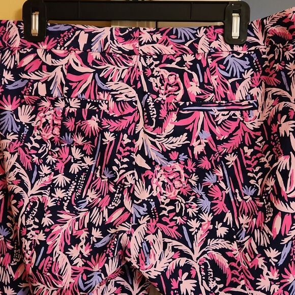 Lilly Pulitzer Kelly Skinny Ankle Pants in "Palm Trees Monkeys" Pink Size 10 - Picture 6 of 8